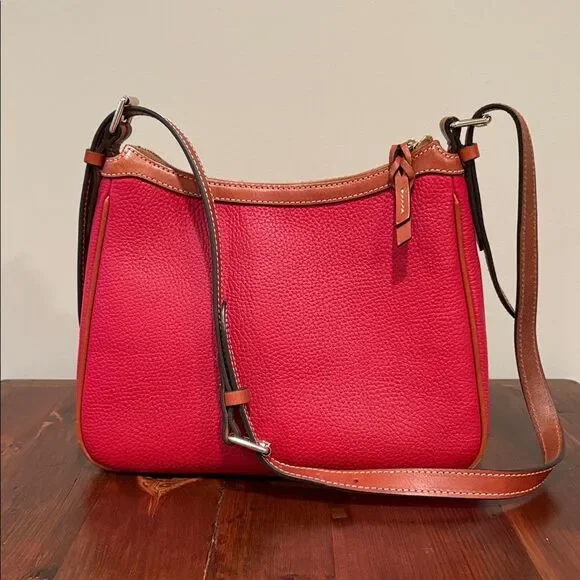 Dooney & Bourke Pebble Leather Presley Crossbody Red - Picture 3 of 15